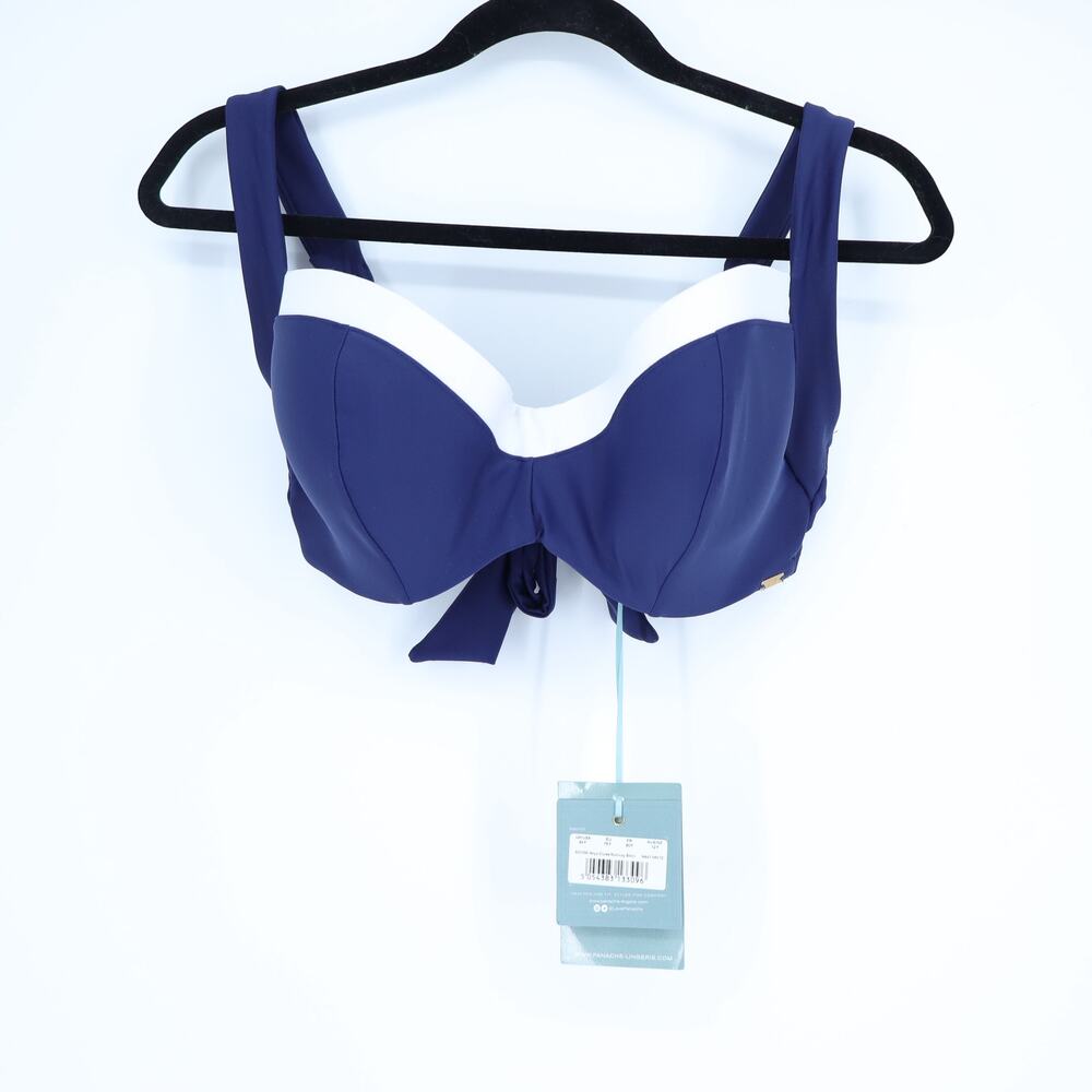 PANACHE Anya Cruise Moulded Bikini Top Navy and White NWT Multiway Women's 34F
